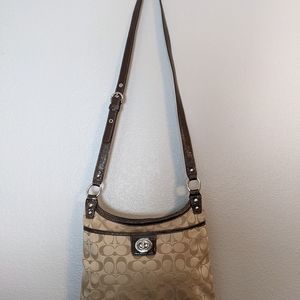 Coach Penelope Sateen Patent Leather Crossbody Shoulder Bag